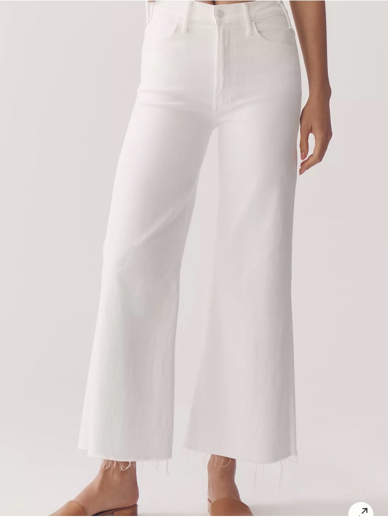 Anthropologie White Wide-Leg Flare Jeans